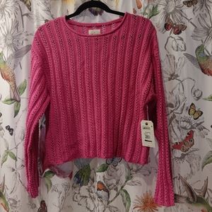Billabong pink 💗 knit sweater. NWT  Med